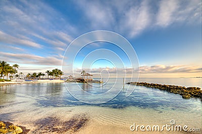 Beach in Nassau Morning Stock Photo