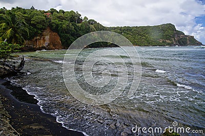 A beach near Calibishie. Dominica island. Stock Photo