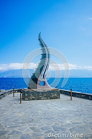 Crete - Agios Nikolaos - Horn of Amalthea Editorial Stock Photo