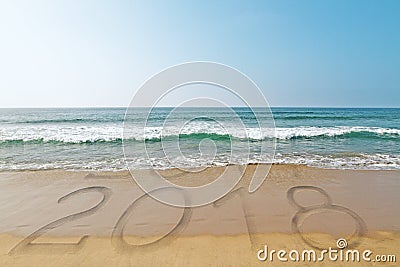 Beach New Year backdrop Stock Photo