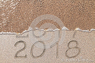 Beach New Year background Stock Photo