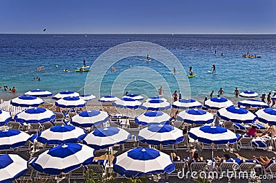 Beach, Nice, French riviera Editorial Stock Photo