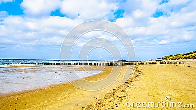 Beach at the North Sea and Westerschelde near the harbor city of Vlissingen in Zeeland Province Stock Photo