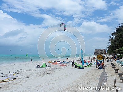 Beach in Paje village Zanzibar, Tanzania Editorial Stock Photo
