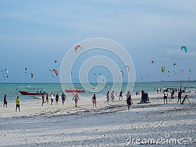 Beach in Paje village Zanzibar, Tanzania Editorial Stock Photo