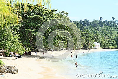 Beach `Pantai Pasir Putih` Editorial Stock Photo