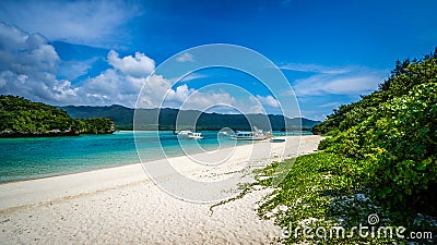 Beach paradise at tropical island of Okinawa Stock Photo