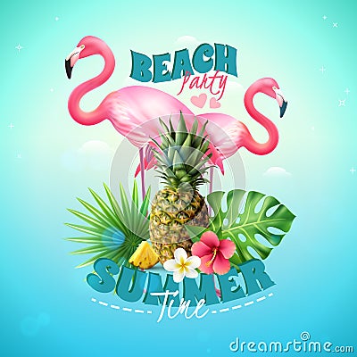 Beach Party Background Vector Illustration