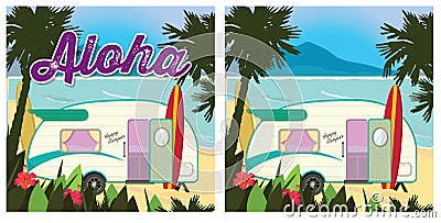 Beach Party Camper Stock Photo