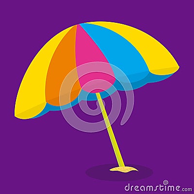 Beach Party Girl Umbrella 08 Vector Illustration