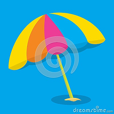Beach Party Girl Umbrella 16 Cartoon Illustration