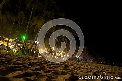 Beach party in the night Stock Photo