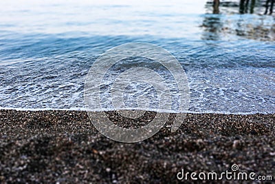 Beach pebbles waves seacoast Stock Photo