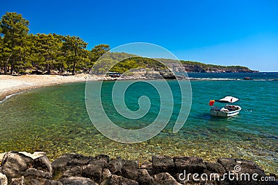 Beach at Phaselis in Antalya, Turkey Stock Photo