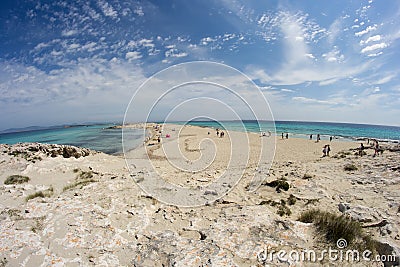 Beach Platja de ses Illetes Editorial Stock Photo