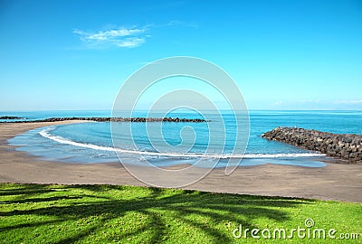 Beach in Playa de las Americas, Tenerife Stock Photo