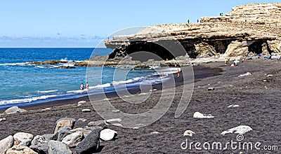 Beach Playa de los Muertos in Ajuy, Fuerteventura, Canary Islands, Spain Editorial Stock Photo
