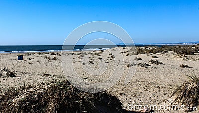 Beach Ponta da Areia in Portugal Stock Photo