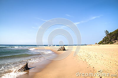 The beach of Ponta Do Ouro Stock Photo