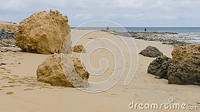 Beach on Porto Santo Island Editorial Stock Photo