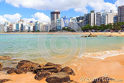 Beach Praia da costa, sand, sea, Vila Velha, Espirito Sando, Bra Stock Photo