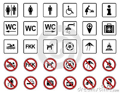 Beach - Prohibition & Warning Signs - Iconset Stock Photo