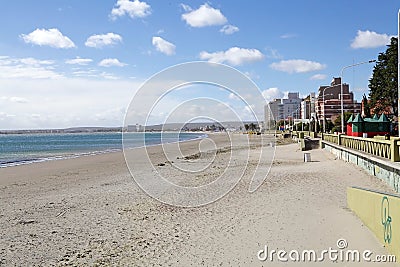 Beach at Puerto Madryn, a city in Chubut Province, Patagonia, Argentina Editorial Stock Photo