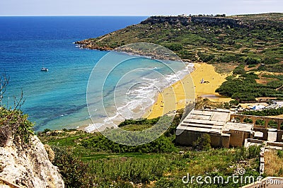 Beach at Ramla Bay, Gozo, Malta Stock Photo