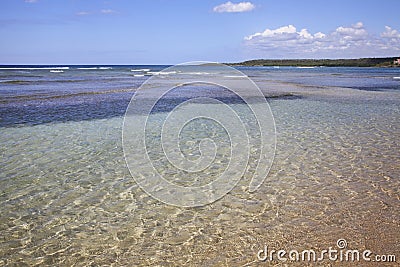 Beach in Rancho Luna. Caribbean Sea. Atlantic Ocean Stock Photo