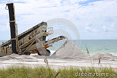 Beach Renourishment Stock Photo