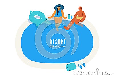 Beach resort activities, modern flat vector illustration Vector Illustration