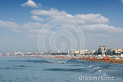 Beach Rimini Italy Stock Photo