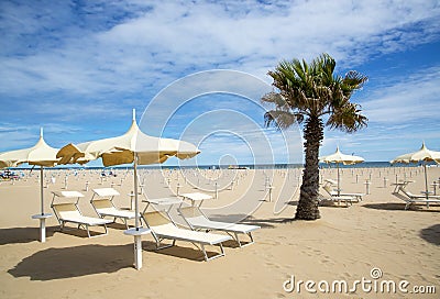 Beach in Rimini, Italy Stock Photo