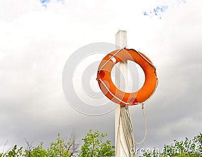 Beach ringbuoy Stock Photo