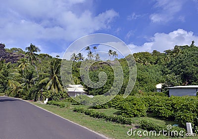 Beach road on Bora bora Stock Photo