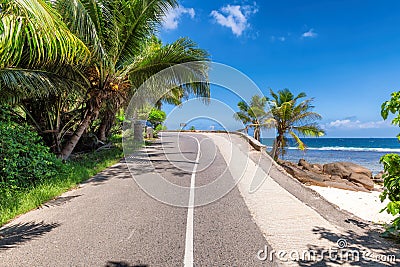 Beach Road on Paradise island Stock Photo
