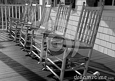 BEACH ROCKERS (black and white) Stock Photo