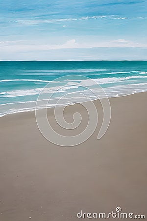 Beach with sand and blue sky generated by ai Stock Photo