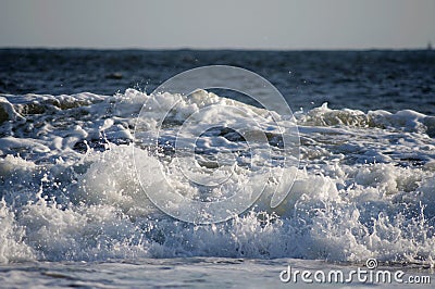 Beach sand sea ocean Sea waves Stock Photo