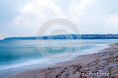 Beach sand sea sky sun sunset Stock Photo