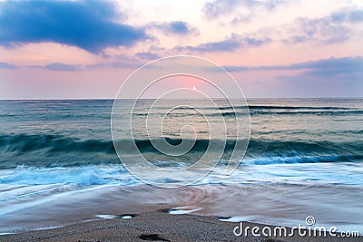 Beach sand sea sky sun sunset Stock Photo