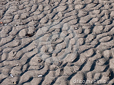 Beach sand wave pattern,natural texture background Stock Photo