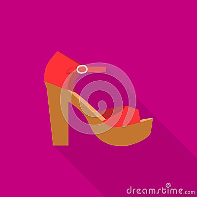 Beach sandal icon, flat style Vector Illustration