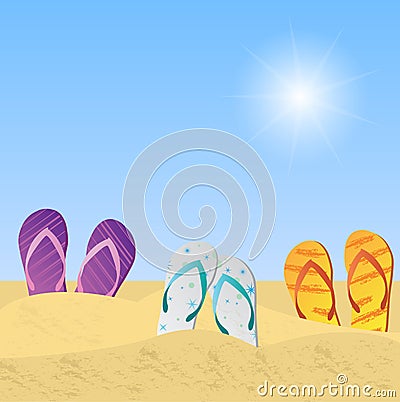 Beach Sandals Vector Illustration