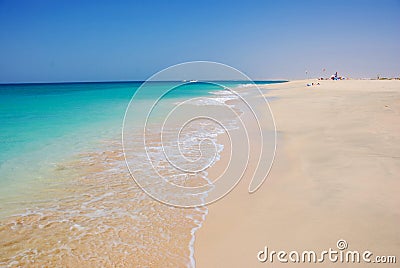 Beach at Santa Maria - Sal Island - Cape Verde Stock Photo