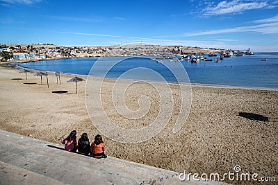Beach scenario in northern Chile in Bahia Inglesa area. Editorial Stock Photo