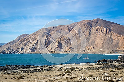 Beach scenario in northern Chile in Bahia Inglesa area. Stock Photo