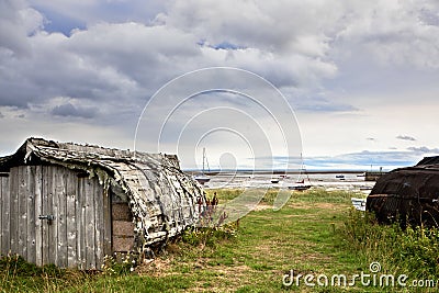 Beach Scene on Island of North East England Stock Photo