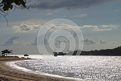 Beach scene Torres Strait from Seisia beach Cape York Australia Stock Photo