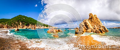 Beach scenic panoramic view in Costa Paradiso, Sardinia Stock Photo